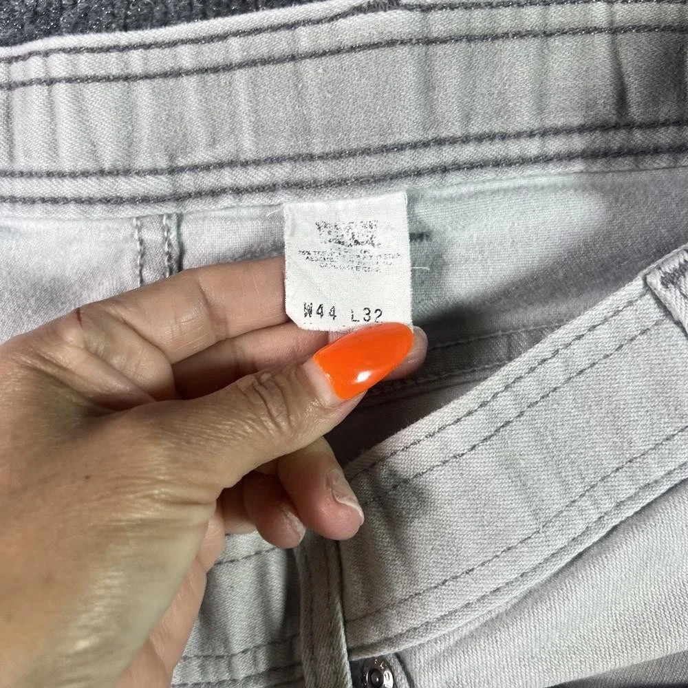 Vintage Levis Jeans Mens 44x23 Gray Cotton Denim Straight Leg Workwear Capri